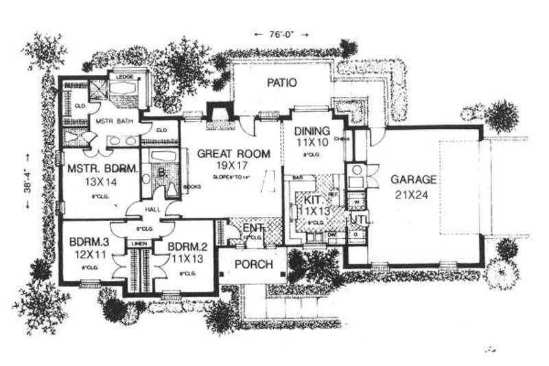 Dream House Plan - Floor Plan - Main Floor for Ranch House Plan #310-602 - 3 bed, 2 bath