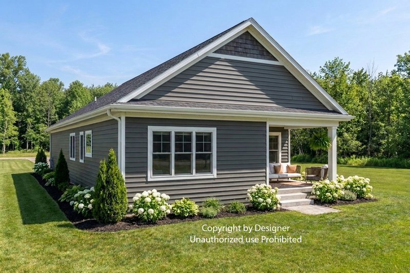 Home Plan - Exterior - Rear Elevation for Craftsman House Plan #51-1548 - 2 bed, 2 bath