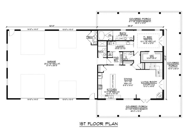 Architectural House Design - Barndominium Floor Plan - Main Floor Plan #1064-265
