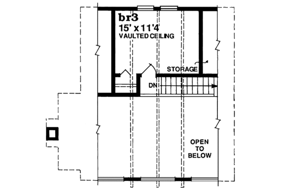 Floor Plan - Upper Floor House Plan #47-314 - 3 bed, 1 bath