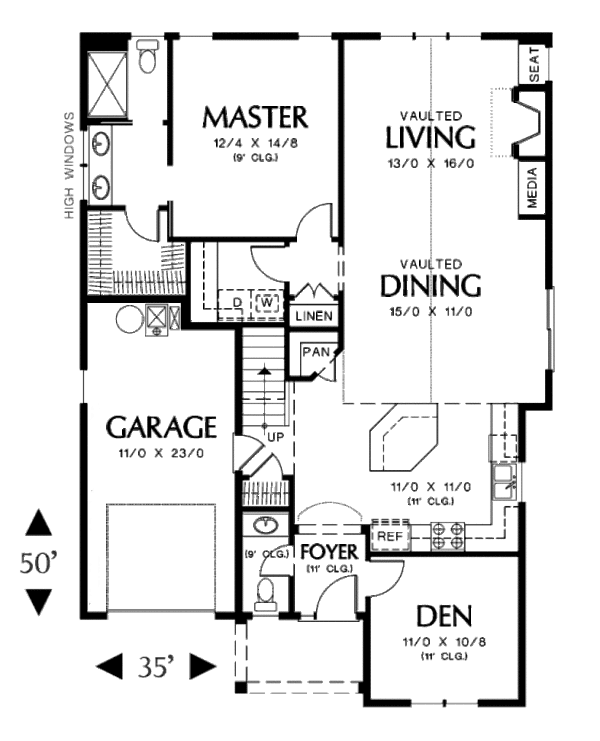 House Plan Design - Cottage Floor Plan - Main Floor Plan #48-374