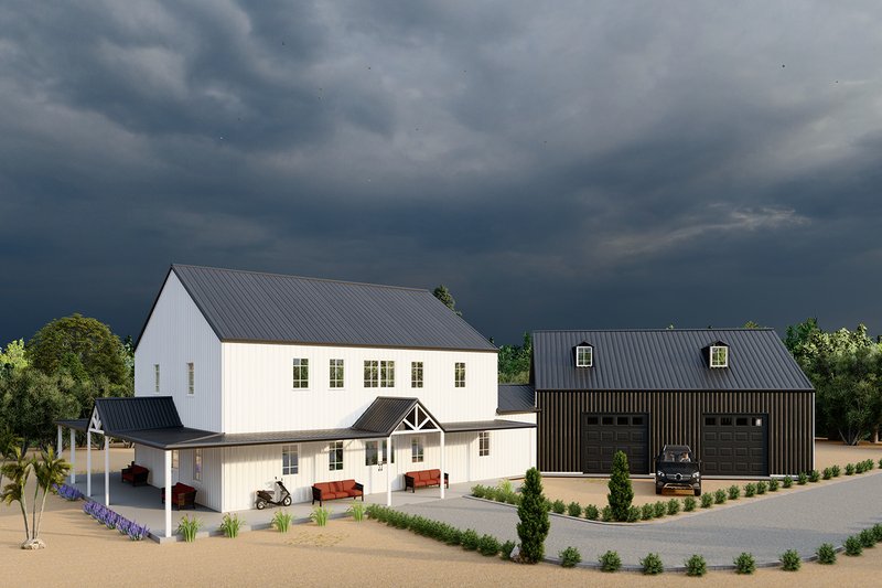 Dream House Plan - Exterior - Other Elevation 3 for Barndominium House Plan #1107-15 - 5 bed, 4 bath