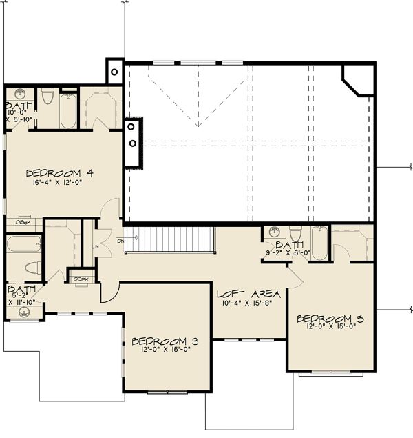 House Design - Craftsman Floor Plan - Upper Floor Plan #17-3423