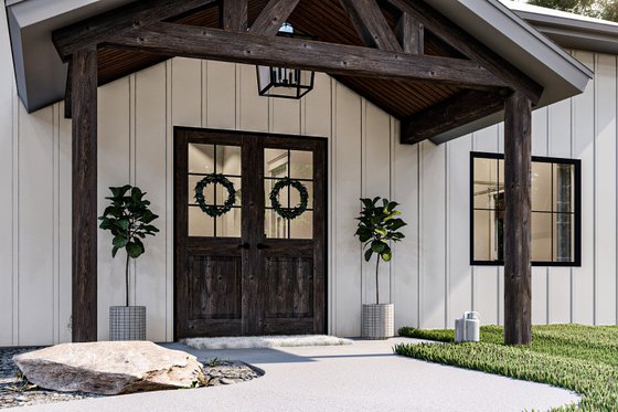 Exterior - Covered Porch for Barndominium House Plan #455-259 - 2 bed, 1 bath