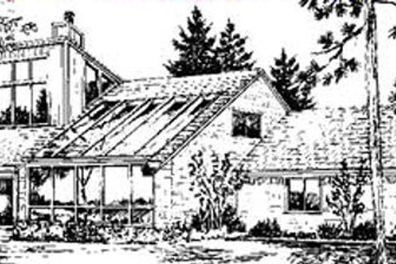 Exterior - Rear Elevation for Modern House Plan #320-154 - 4 bed, 3.5 bath
