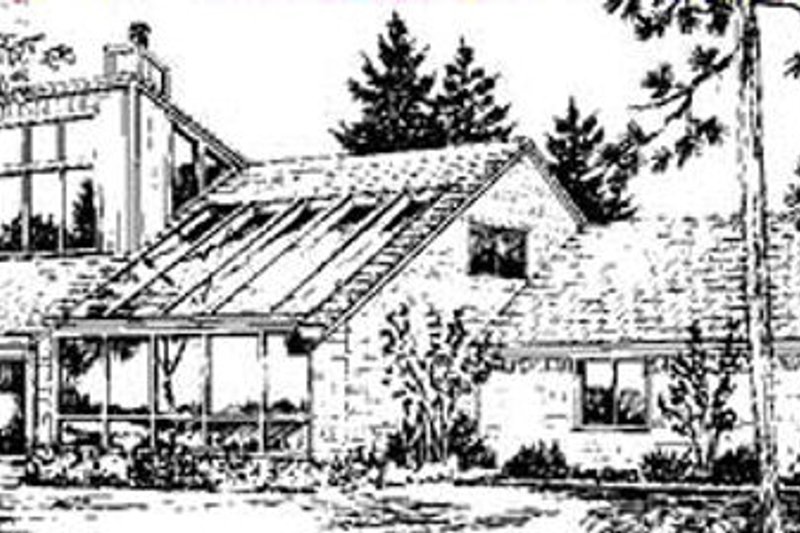 Home Plan - Exterior - Rear Elevation for Modern House Plan #320-154 - 4 bed, 3.5 bath