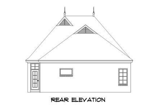 Exterior - Rear Elevation for European House Plan #424-36 - 3 bed, 2 bath