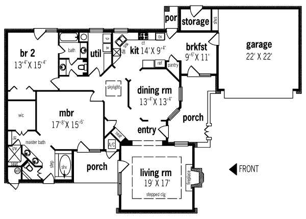 Traditional Floor Plan - Main Floor Plan #45-311