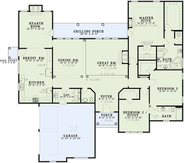 Dream House Plan - European Floor Plan - Main Floor Plan #17-145