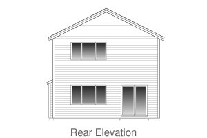 Exterior - Rear Elevation for Craftsman House Plan #53-563 - 3 bed, 2.5 bath