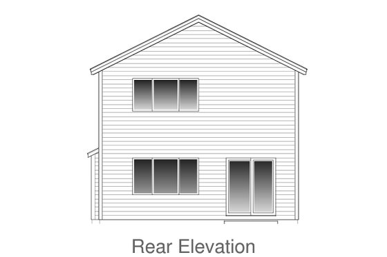 Exterior - Rear Elevation for Craftsman House Plan #53-563 - 3 bed, 2.5 bath