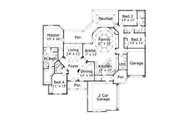 European Style House Plan - 4 Beds 3 Baths 2915 Sq/Ft Plan #411-517 