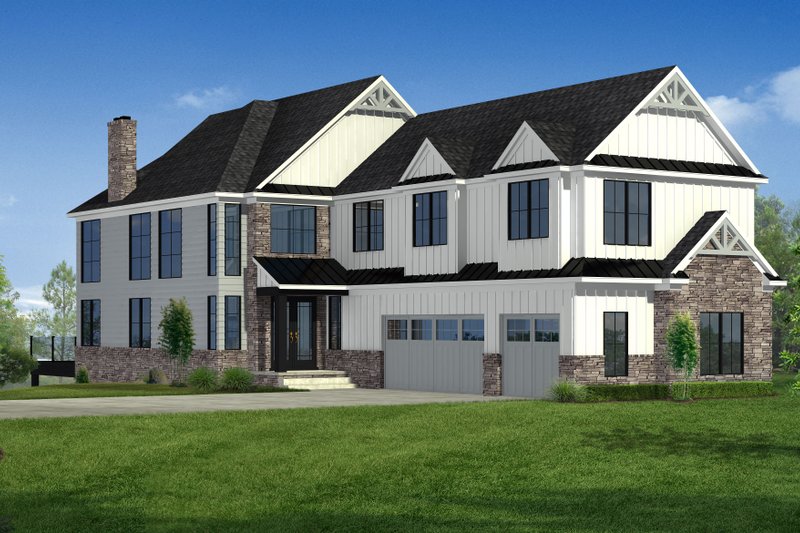Architectural House Design - Craftsman Exterior - Front Elevation Plan #1057-29