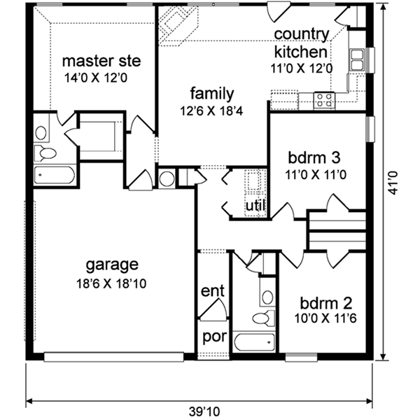 Traditional Floor Plan - Main Floor Plan #84-159
