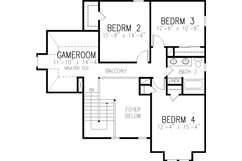 Architectural House Design - Floor Plan - Upper Floor for Victorian House Plan #410-272 - 4 bed, 2.5 bath