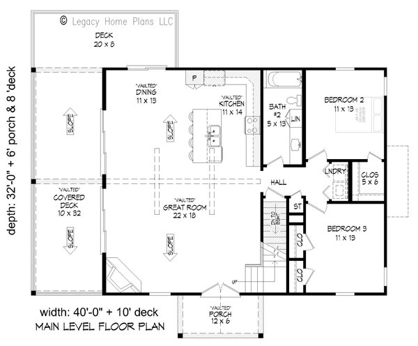 Southern Floor Plan - Main Floor Plan #932-867