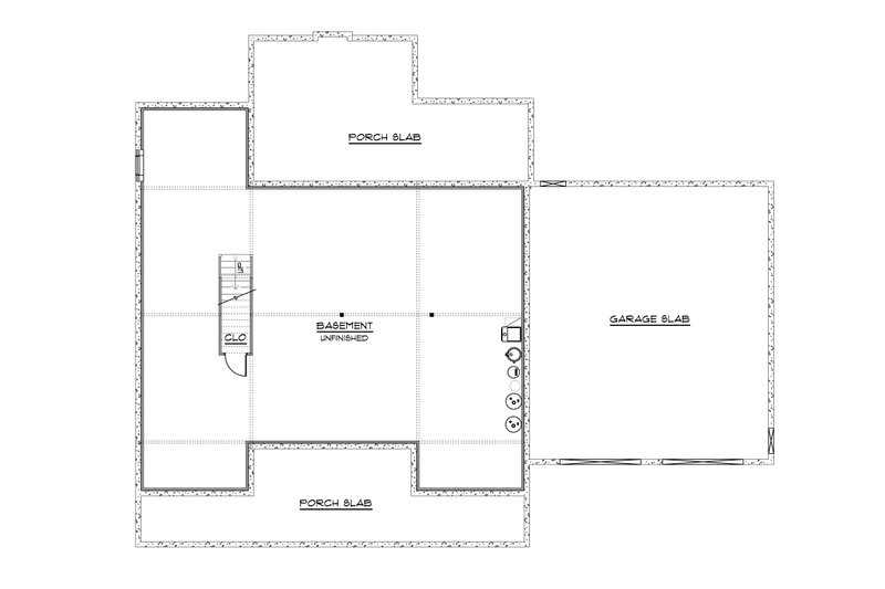House Design - Floor Plan - Lower Floor for Country House Plan #1064-360 - 3 bed, 2 bath