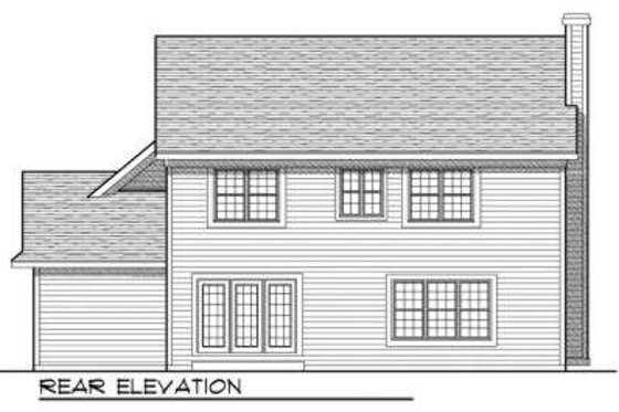 Exterior - Rear Elevation for European House Plan #70-701 - 4 bed, 2.5 bath