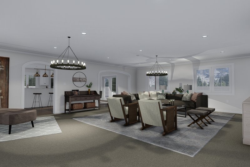 Dream House Plan - Interior - Family Room for Ranch House Plan #1060-13 - 6 bed, 3 bath