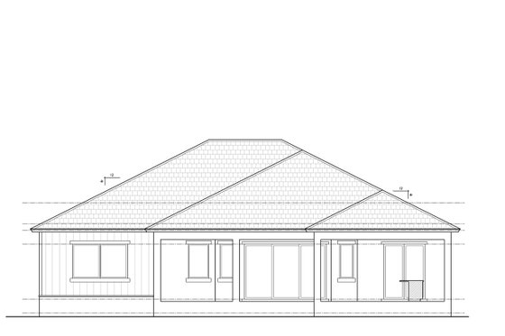 Exterior - Rear Elevation for Ranch House Plan #938-114 - 3 bed, 3 bath