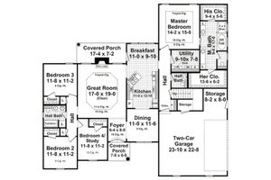 Floor Plan - Main Floor for Country House Plan #21-597 - 4 bed, 2.5 bath