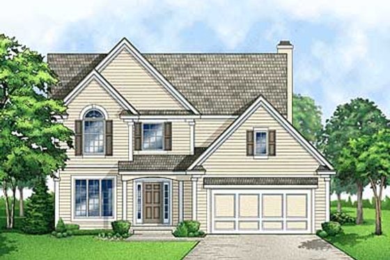 Exterior - Front Elevation for Traditional House Plan #67-478 - 4 bed, 2.5 bath