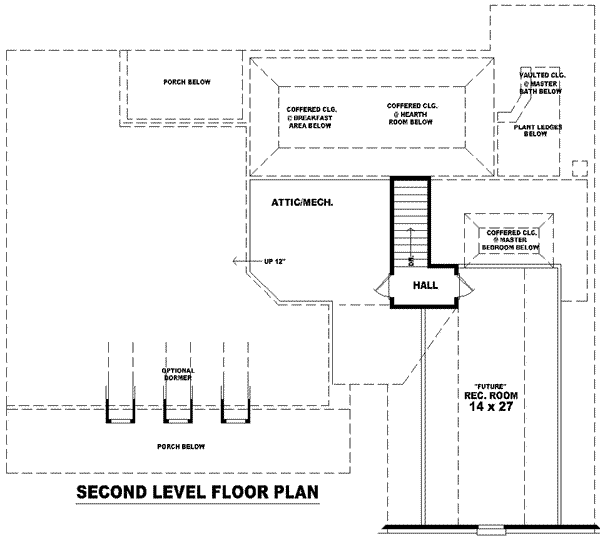 Southern Floor Plan - Upper Floor Plan #81-1028