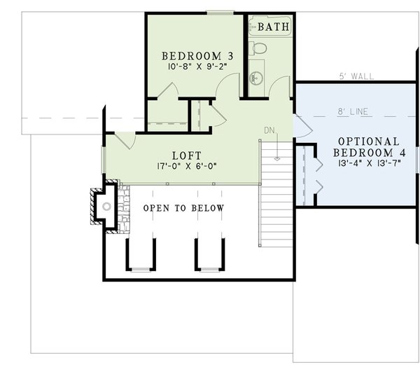 House Plan Design - Country Floor Plan - Upper Floor Plan #17-2017