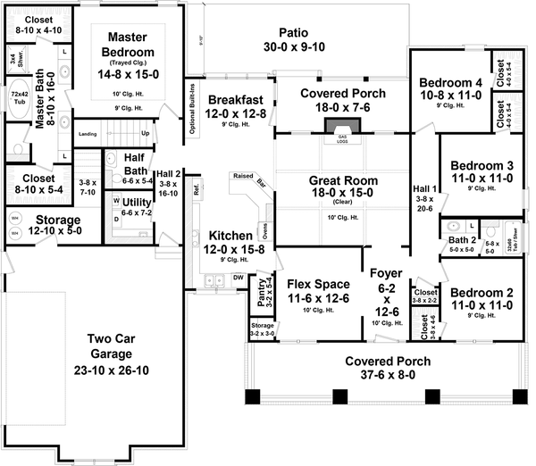 Craftsman Floor Plan - Main Floor Plan #21-438