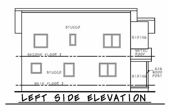 Exterior - Front Elevation 5 for Contemporary House Plan #20-2320 - 3 bed, 2.5 bath