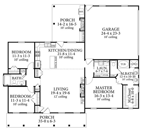 House Blueprint - Cottage Floor Plan - Main Floor Plan #406-9662