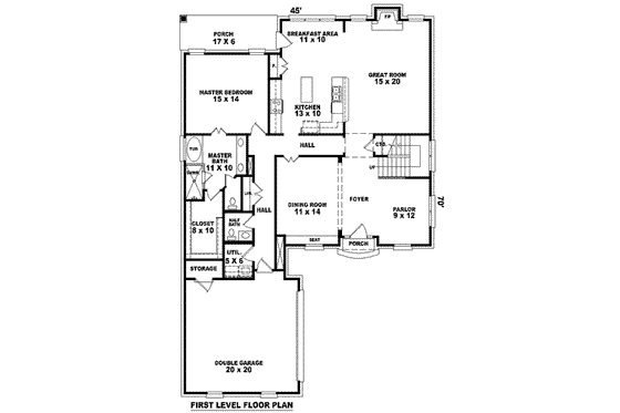 Floor Plan - Main Floor for European House Plan #81-941 - 3 bed, 2.5 bath