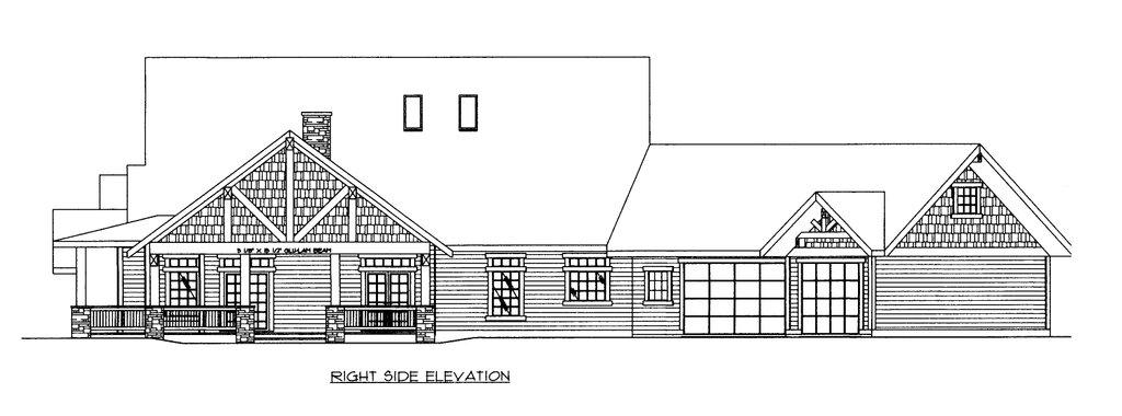 Exterior - Other Elevation 3 for Bungalow House Plan #117-581 - 4 bed, 4.5 bath