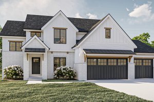 Exterior - Front Elevation for Modern House Plan #455-615 - 4 bed, 3.5 bath