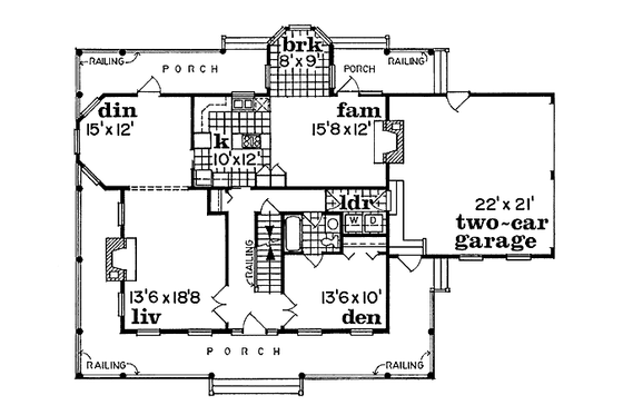 Floor Plan - Main Floor for Country House Plan #47-192 - 4 bed, 3 bath