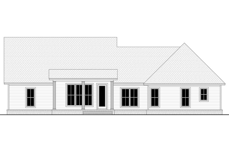 Architectural House Design - Exterior - Rear Elevation for Ranch House Plan #430-296 - 4 bed, 2 bath