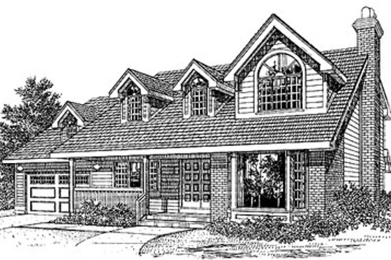 Exterior - Front Elevation for Traditional House Plan #47-153 - 3 bed, 2.5 bath