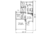 Modern Style House Plan - 3 Beds 1 Baths 1044 Sq/Ft Plan #57-286 