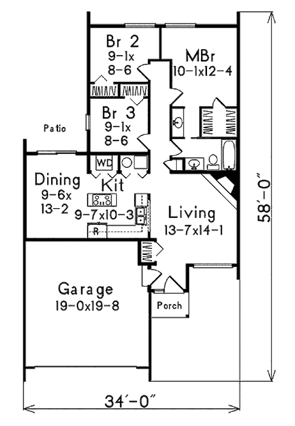 Modern Floor Plan - Main Floor Plan #57-286