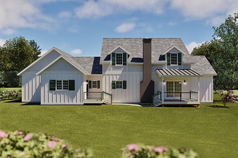 House Design - Exterior - Rear Elevation for Farmhouse House Plan #1099-13 - 4 bed, 2.5 bath