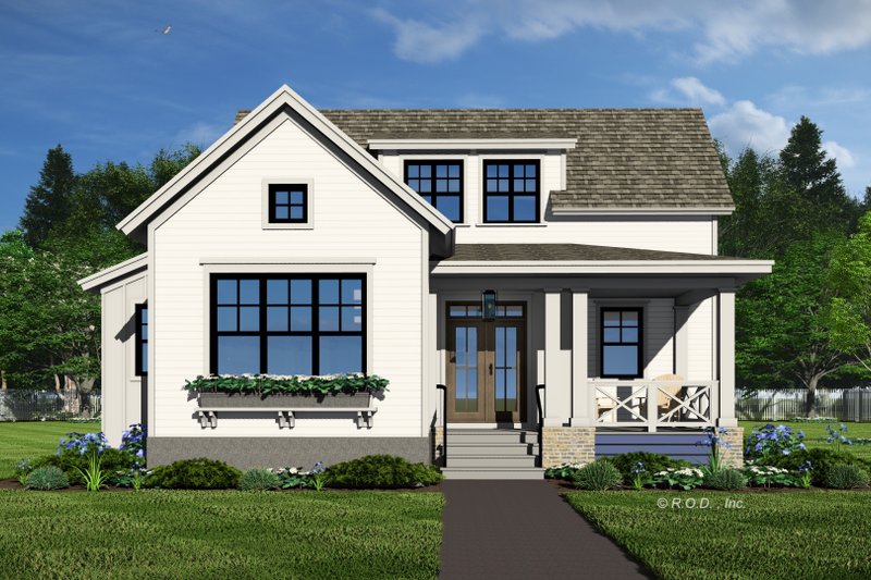 House Blueprint - Farmhouse Exterior - Front Elevation Plan #51-1268