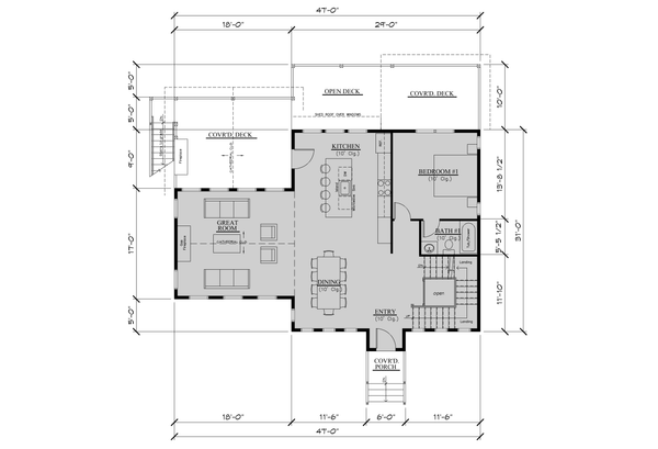 Cabin Floor Plan - Main Floor Plan #123-118