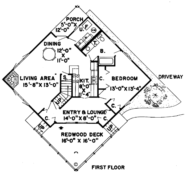 Craftsman Floor Plan - Main Floor Plan #312-763