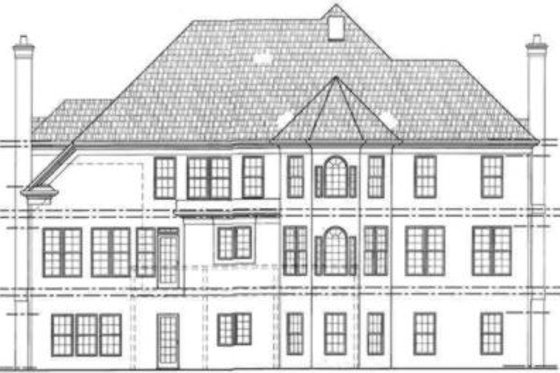 Exterior - Rear Elevation for European House Plan #119-103 - 4 bed, 3.5 bath