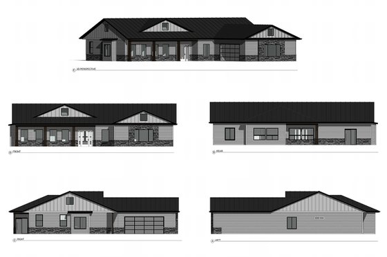 Exterior - Other Elevation 2 for Farmhouse House Plan #1077-3 - 3 bed, 2 bath