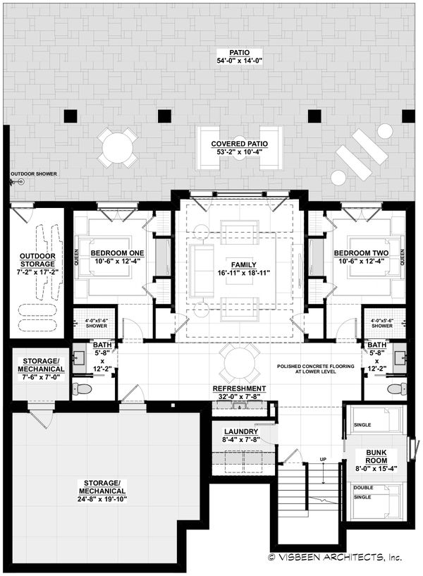 Architectural House Design - Contemporary Floor Plan - Lower Floor Plan #928-352