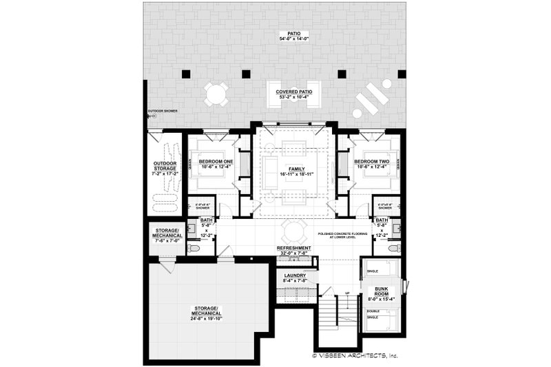 House Plan Design - Floor Plan - Lower Floor for Contemporary House Plan #928-352 - 4 bed, 4.5 bath