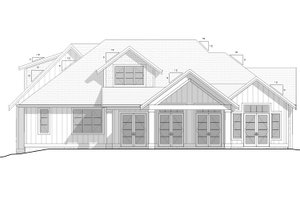 Exterior - Rear Elevation for Farmhouse House Plan #1086-4 - 3 bed, 2.5 bath