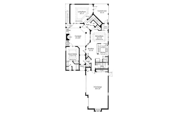 Floor Plan - Main Floor for Country House Plan #938-15 - 4 bed, 4.5 bath