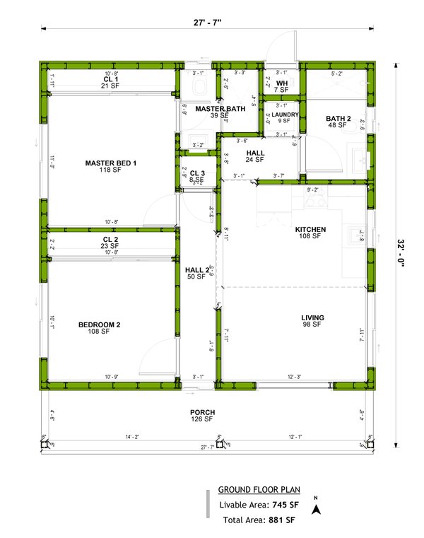 Modern Floor Plan - Main Floor Plan #1106-64